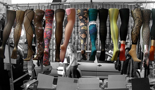 Stockings in a London market
